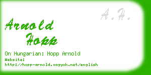 arnold hopp business card